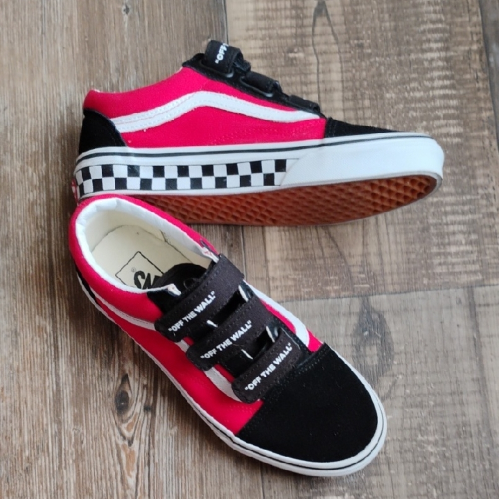 Unisex Vans' Black and Red Checkered Sneakers